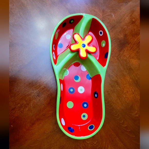 Ceramic Flip Flop Serving Tray - Picture 1 of 3